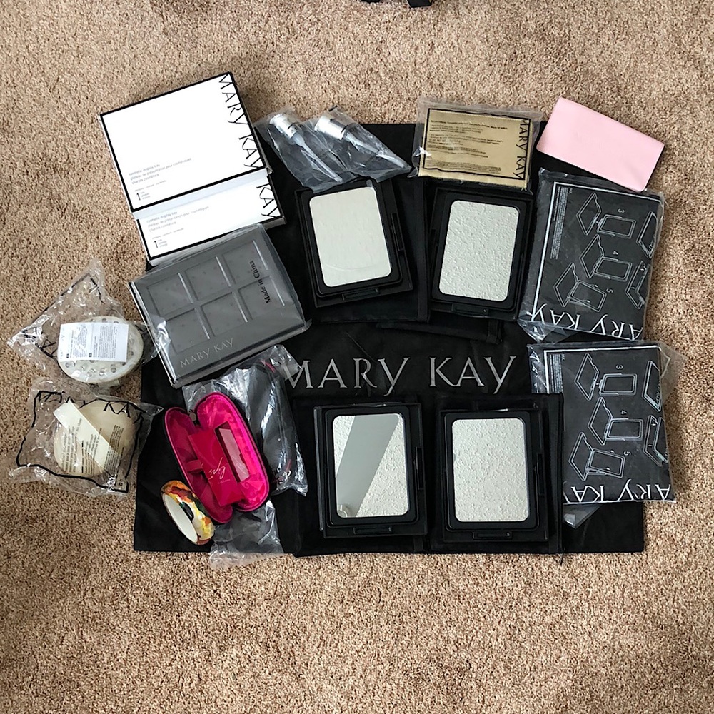 Mary Kay Lot supply sale mirror & display trays VTG lipstick holders & massagers